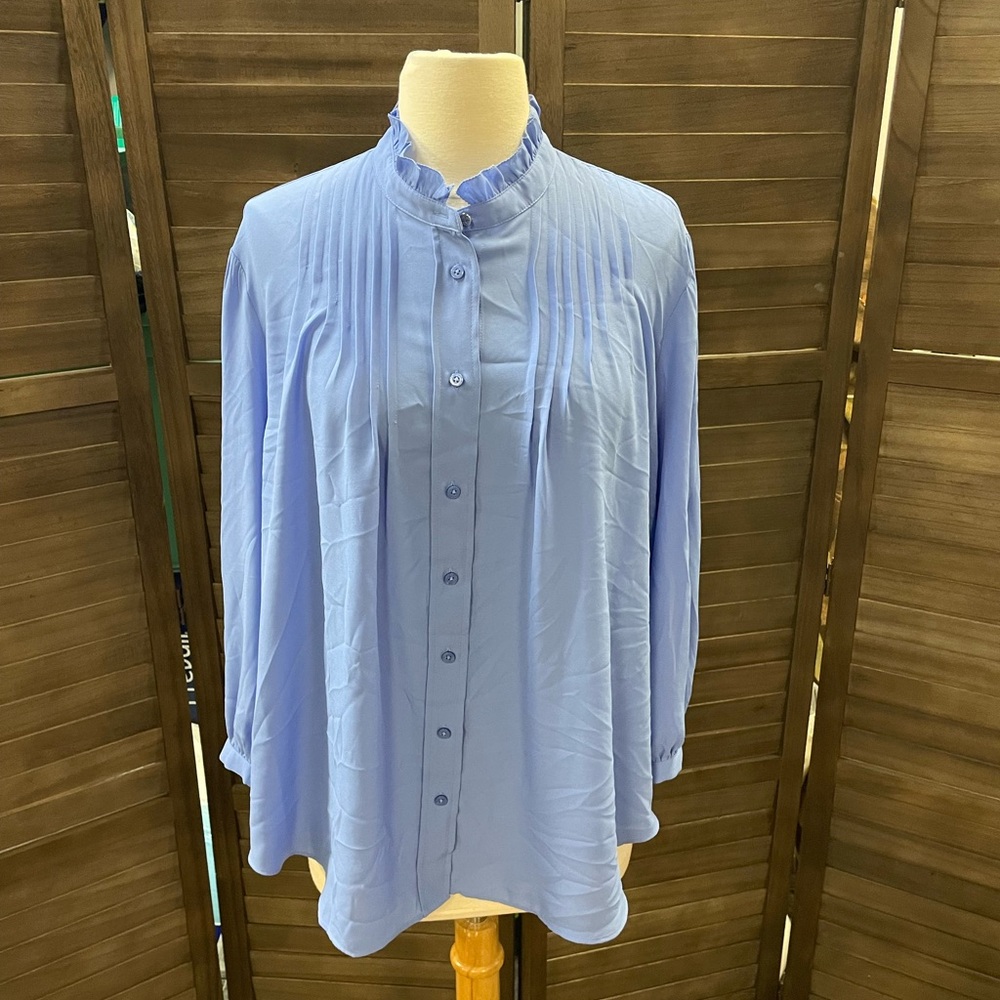 Ralph Lauren Sky Blue Ruffled Shirt